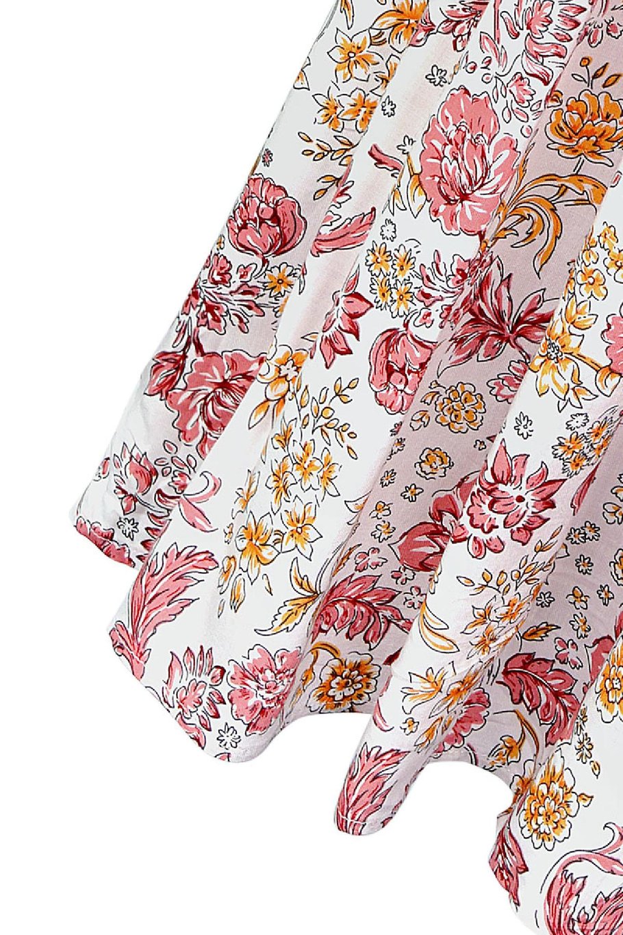 Maxikleid Vintage Blumen Rot S Bild7